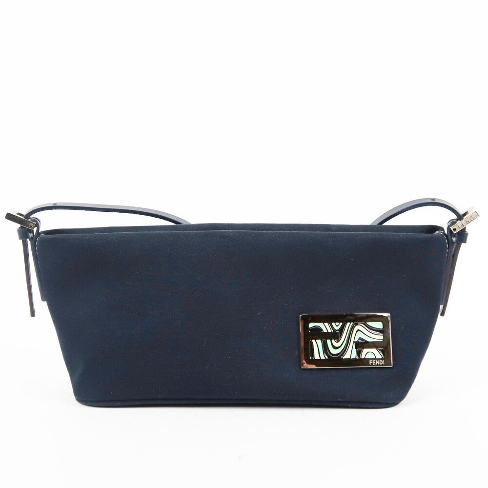 Fendi Italian denim Navy Blue shoulder bag designer Handbag